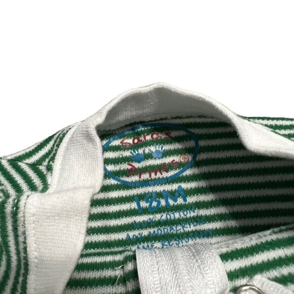 Sara's Prints by Widgeon Kids 18m Green Striped Santa Appliqué Pajamas - Picture 6 of 6